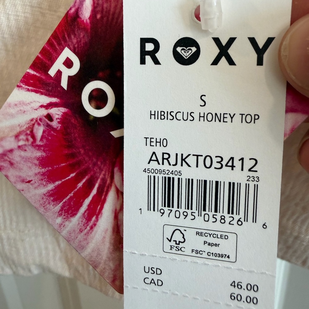 Roxy Hibiscus honey crop top, new with tags - Picture 5 of 5